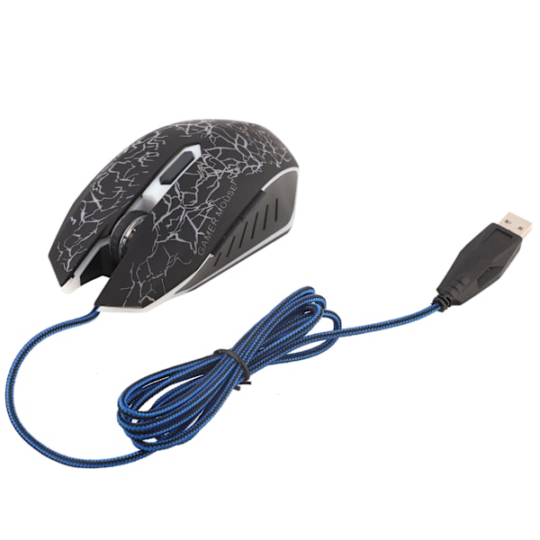 Trådlösa spelmöss med 6 knappar, ergonomisk LED USB-spelmöss för dator, bärbar dator, stationär dator