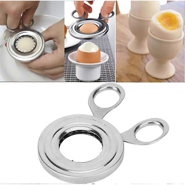 Eggkutter i rustfritt stål, eggeåpner for kokte egg, eggklipper, eggesaks, skallfjerner