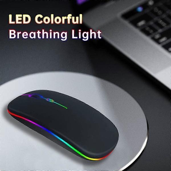 LED Trådløs Mus Bluetooth Mus, Genopladelig LED Dual Modes Trådløs Mus