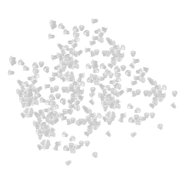 10000 kpl läpinäkyvät korvakorun takat 6 mm Hyvä joustavuus Kumiset korvakorun takat DIY-korvakorujen tarvikkeisiin