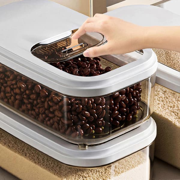 Grain Storage Container with Sliding Lid, Sealed Design for Rice, Flour, and Pet Food, Kitchen Organization Tool M M