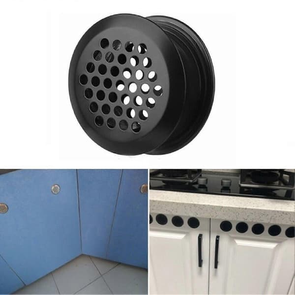 Rundt garderobeskabsventilationsgitter i rustfrit stål med bikagedesign til væg, loft, badeværelse, kontor, køkken