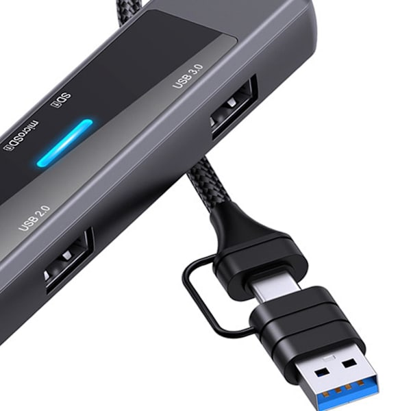 5-i-1 USB C-hub, portabel USB C-splitter för tangentbord, laptop, USB-minne