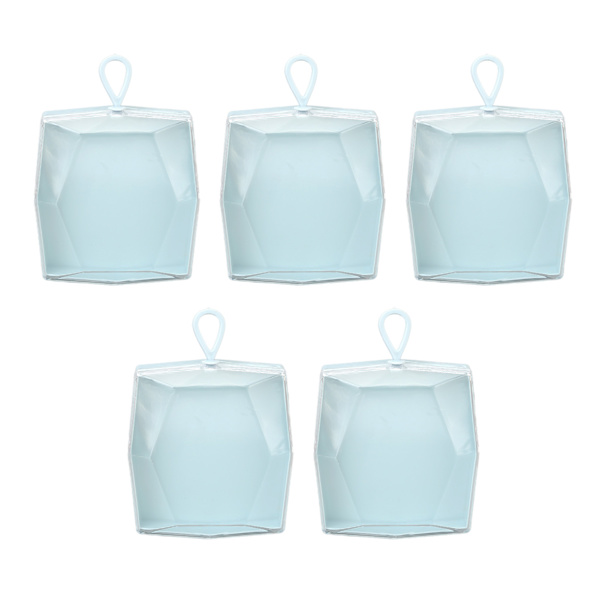 5 stk Powder Puff Opbevaringsboks Transparent Multi Purpose Holdbar Powder Puff Holder Etui til øreringe Halskæder