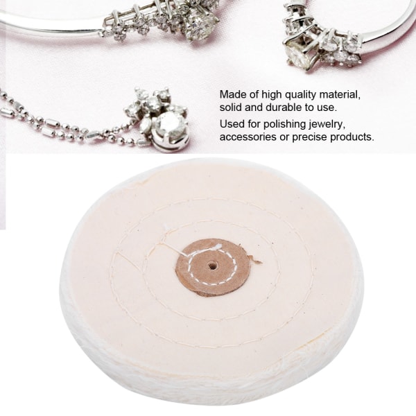 Slipning av smycken Polerverktyg Pärlputsning Bomullstyg Vit hjuldyna (125 mm)