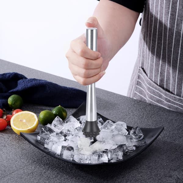 Husholdningsisknusningsstang i rustfrit stål Cocktailblandingsmuddler Værktøj Barudstyr 18,5 cm