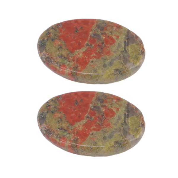 20st cabochons pärlor ovala äggformade slät yta Blomma grön polerade cabochons stenar för smyckenstillverkning