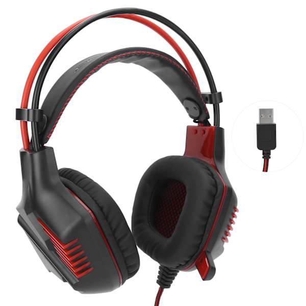 Q12 USB Gaming Headset Justerbar Mikrofon Brusreducerande Hörlurar Headset