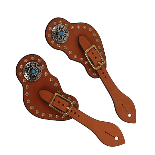 1 Pari kannusremmiä Western Retro Horse Spur Strap soljella hevosten koulutukseen suojavarusteet Ruskea