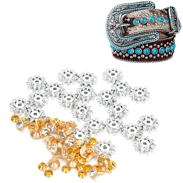 20 set solrosformade nitar kit kläder väskor DIY dekoration glas diamant nitar vit glas diamant