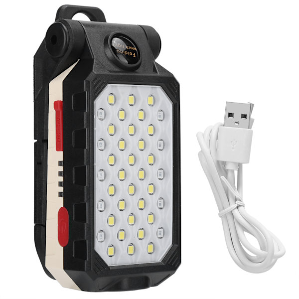 Kannettava LED-työvalo USB-ladattava taittuva työlamppu taskulamppu magneetilla auton korjaamiseen