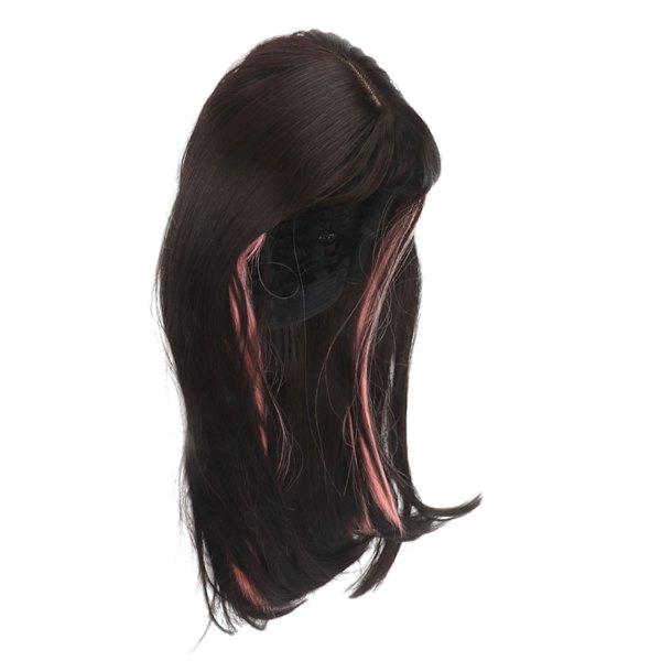 Highlight Long Peruukki Hengittävä Mesh lämmönkestävä pitkä peruukki Bang for Women Lady Black Pink