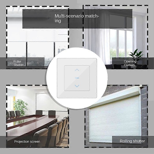WiFi Smart Gardinbrytare Touch Design svart EU-kontakt