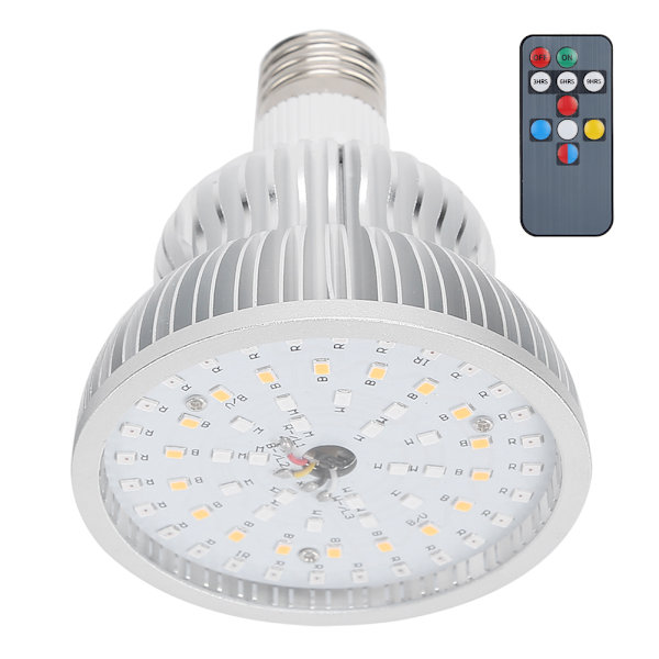 50W 64LED inomhusväxtlampa med fjärrkontroll, fullspektrum växtlampa med timerfunktion