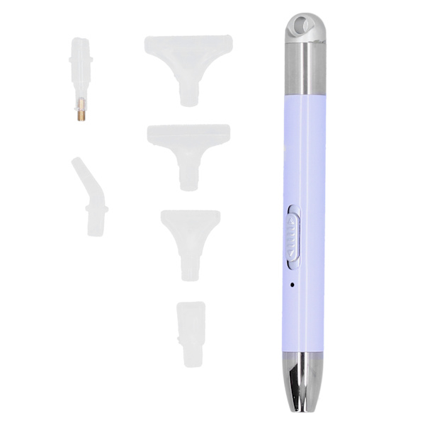 Diamantmaleri Pen Belysning USB Genopladelig DIY CrossStitch Håndværk Værktøjer 6Pcs Spids (Taro Lilla)