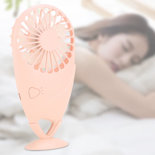USB Mini Ventilator Ultratynd Genopladelig Bærbar Ventilator Mangoform til Hjem / Udendørs (Pink)