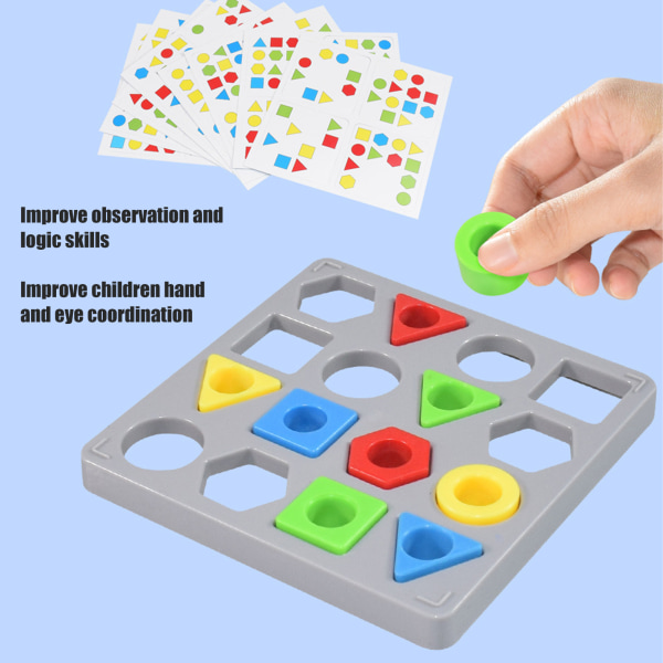 Sensorisk pedagogisk leke for barn - Formfargematching, 4 farger geometriske figurer