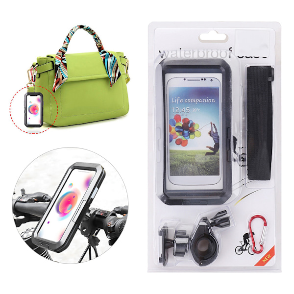 Motorsykkel sykkel telefonholder stativ brakettpose for iPhone / Samsung vanntett etui for Samsung Galaxy S8/S9