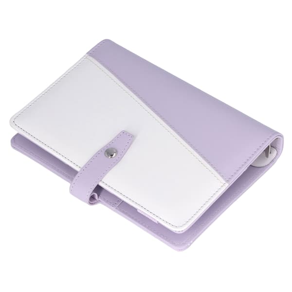 A6 Budget Binder Multifunktionelt rumdesign Bærbar PU-læder notesbog-binder til kontor, skole, lilla