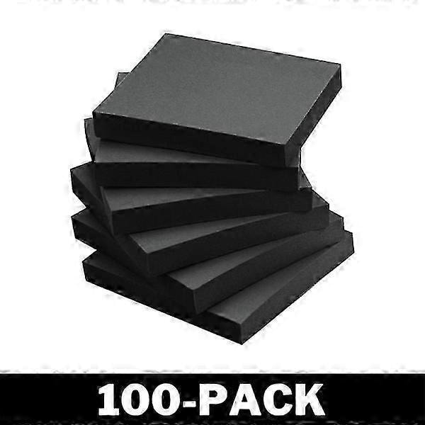 100 stk. Sticky Notes - Selvklæbende Notesblokke Sort