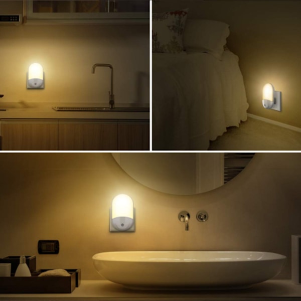 1/2 st EU-kontakt nattlampa LED-sensorljus Automatisk energibesparande nattlampa