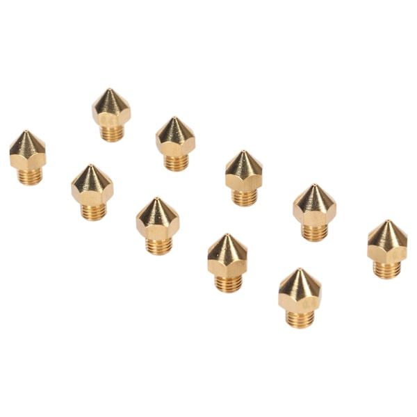 10 stk 3D-skriver messingdyser 0,4 mm MK8 for CR 10 Pro ekstrudertips