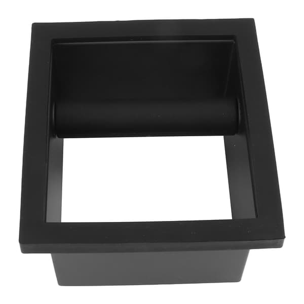 Kaffegrums Knock Box Firkantet Bundløs Sort Gummi PTFE Stål Restboks til Cafe