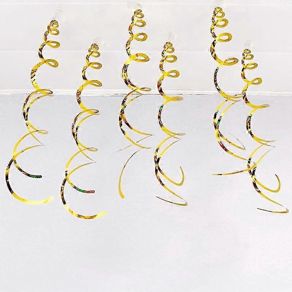 12 Stykker Festlig Fødselsdag Jule Charm Spiral PVC Ornament Træk Blomst Vindue Korridor Loft Arrangement