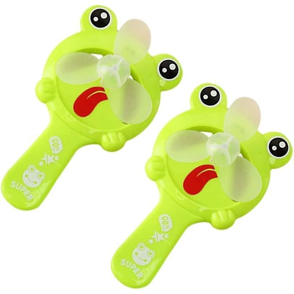 2-pack Mini Groddformad Portabel Kylfläkt för Utomhusbruk Barn Utan Batteri Present (Grön)