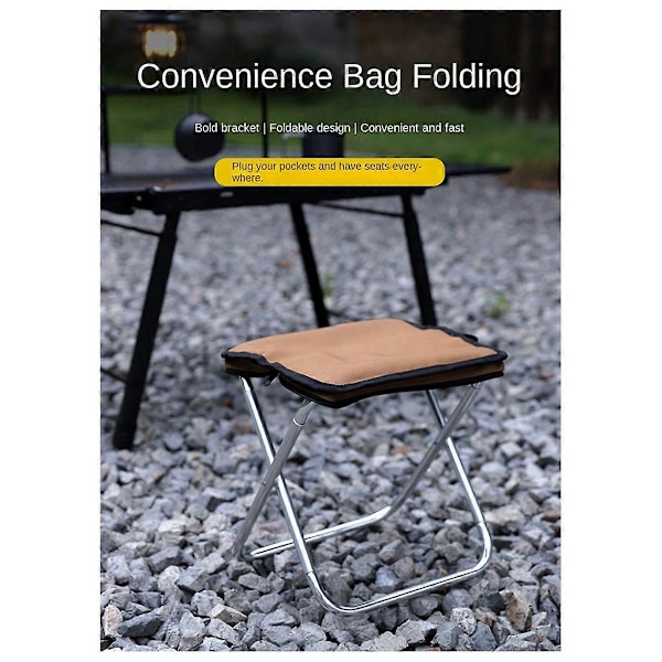 Udendørs Camping Skammel Foldbar Fiskestol Mini Bærbar Sæde Sort
