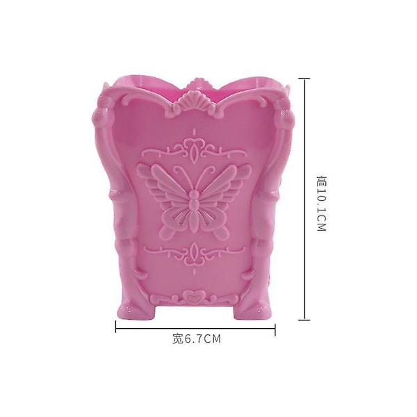 Pink Makeup Penselholder Sæt Kosmetik Organizer Opbevaringskop Nem at Rengøre Robust Design 3 Stykker