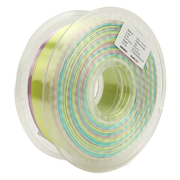 PLA Filament Farvegradient Regnbue Multifarvet Silkeblank 1,75 mm 3D-printer Filament