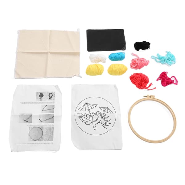 Punch Needle Kit DIY Gör tecknad papegojamönster broderistartkit för dekoration