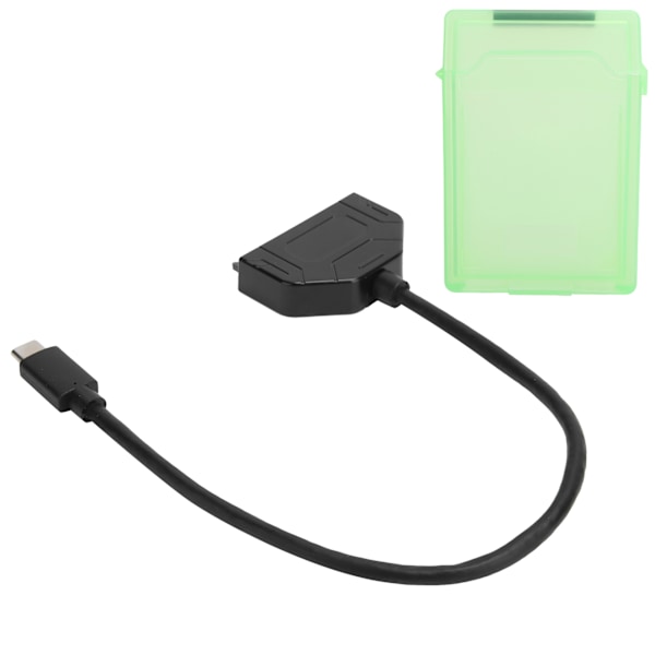 TypeC SATA-adapter 2,5 tommers USB 3.0 10G SSD HDD harddisk-kabel beskyttelsesboks (grønn)
