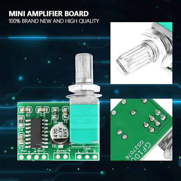 4 stk. PAM8403 Mini DC 5V Digital Audioforstærker Effektforstærker Modulkort med Potentiometer