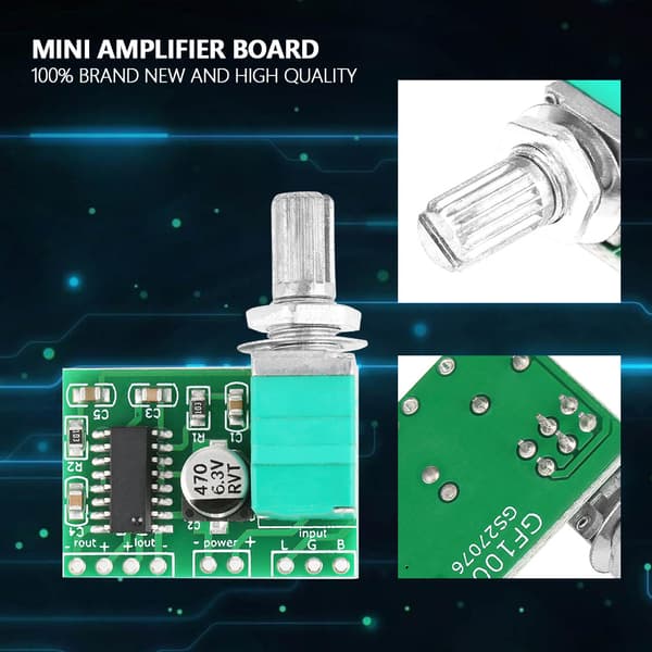 4 stk PAM8403 Mini DC 5V Digital Audioforsterker Effektforsterkermodulbrett med Potensiometer