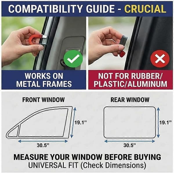 Car Window Shades - 4 Pcs Car Curtains for Privacy - 100% Light Blocking Car Window Cover - Magnetic Side Window Sunshade Keeps Cool for Breastfeeding