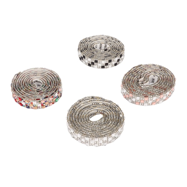 4 st Rhinestone Band 1,2 cm bredd 1 meter längd Mode Utsökt Självhäftande Rhinestone Tejp för DIY Skor Kläder