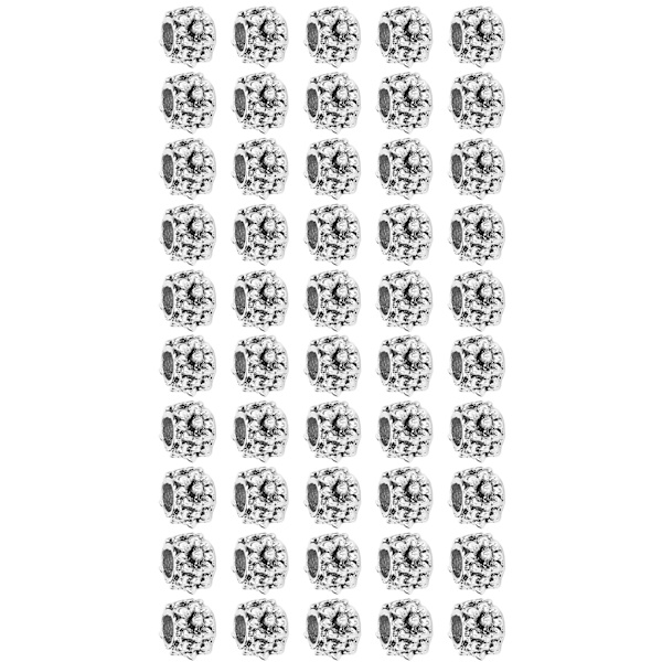 50 st multifunktionella skäggpärlor i legering, hårpärlor, armband, halsband