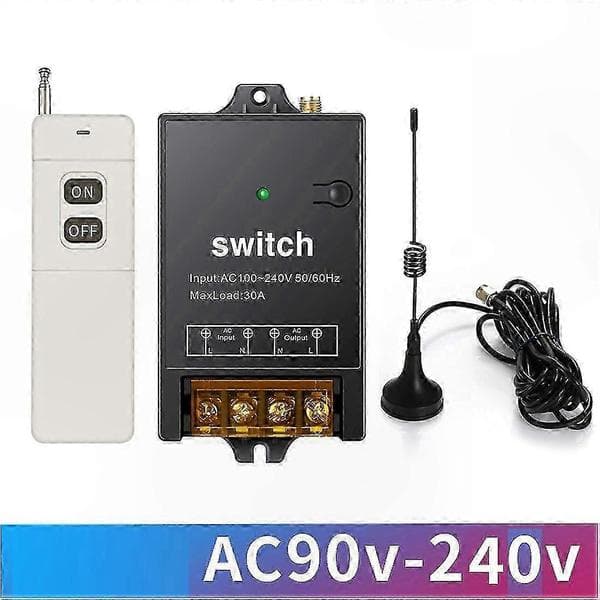 Long Distance 3000M Wireless RF Switch, AC 100-240V 40A Relay Remote Control Power System for Home Automation Devices BlackWhite