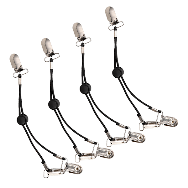 Multifunktionelle justerbare lagenclips Fasteners Suspender Clip på holdere Grippers stropper (sort)