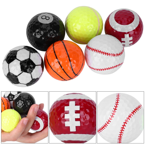 6 stk bærbare golfballer Sportstreningsgaveballer Tilbehør for konkurransebruk