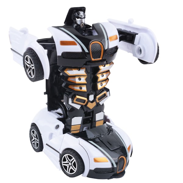 Muuttuva autolelu, iskunkestävä, kaksoisinertia, tukeva ja kestävä robottiautolelu lapsille, pojille, valkoinen ja musta