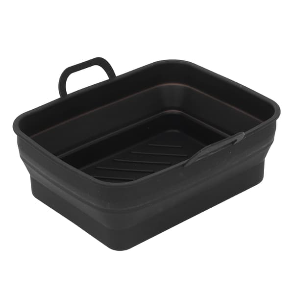 Silikone Air Cooker Pot Rektangulær Frituregryde Foring Bakke Erstatning til Køkken Tilbehør Sort