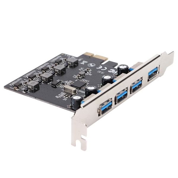 PCIE Express Adapter Superspeed 4 Ports PCI‑E til USB 3.0 Grafikk Utvidelseskort for Stasjonær PC