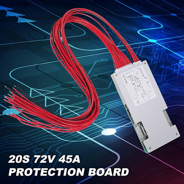 BMS 20S 72V 45A 18650 Lithium Batteribeskyttelseskort PCB Batteri
