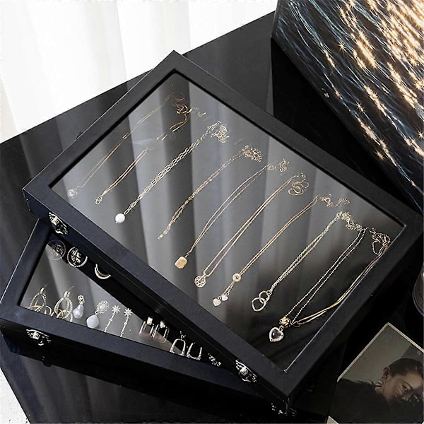 Halskæde Organizer Boks med 20 Kroge Halskæde Display Case