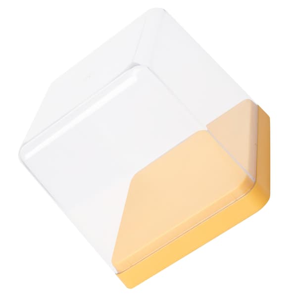 Figurer Display Förvaringslåda Transparent Skydd Dammtät Stapelbar Figur Samlingsbox Gul