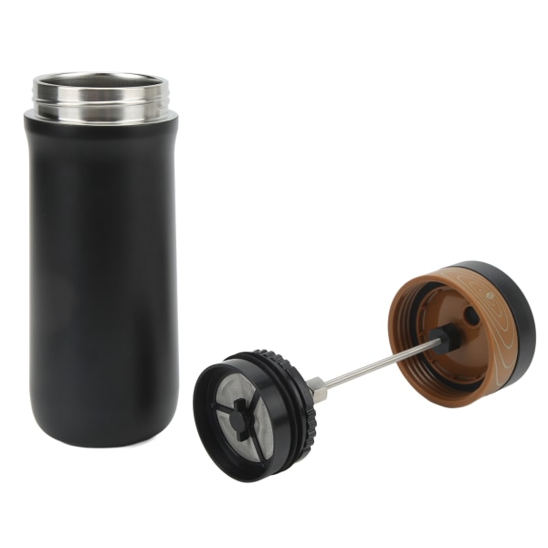 Bärbar utomhuskaffekanna fransk press kaffebryggare, isolerad resemugg i rostfritt stål med kaffesumpfilter