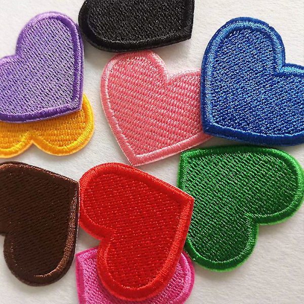Hjerteformede Patches til Tøj, Jakker, Hatte, Rygsække, Jeans - Sæt af 9